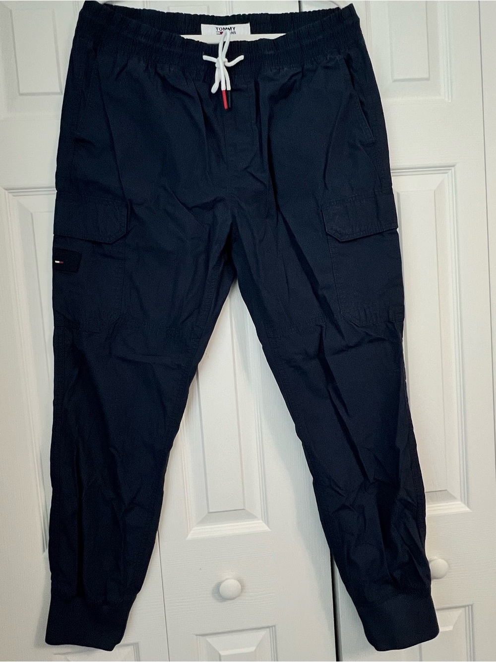 Tommy Hilfiger Men's Dark Navy Cargo Pants with Drawstring